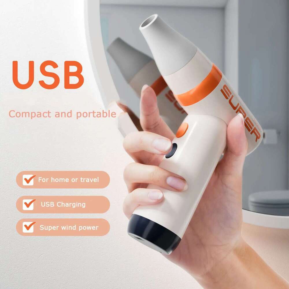 Wireless Handheld Power Fan Mini USB Charging Portable Hair Dryer Household Appliance Dusting Outdoor Iatable