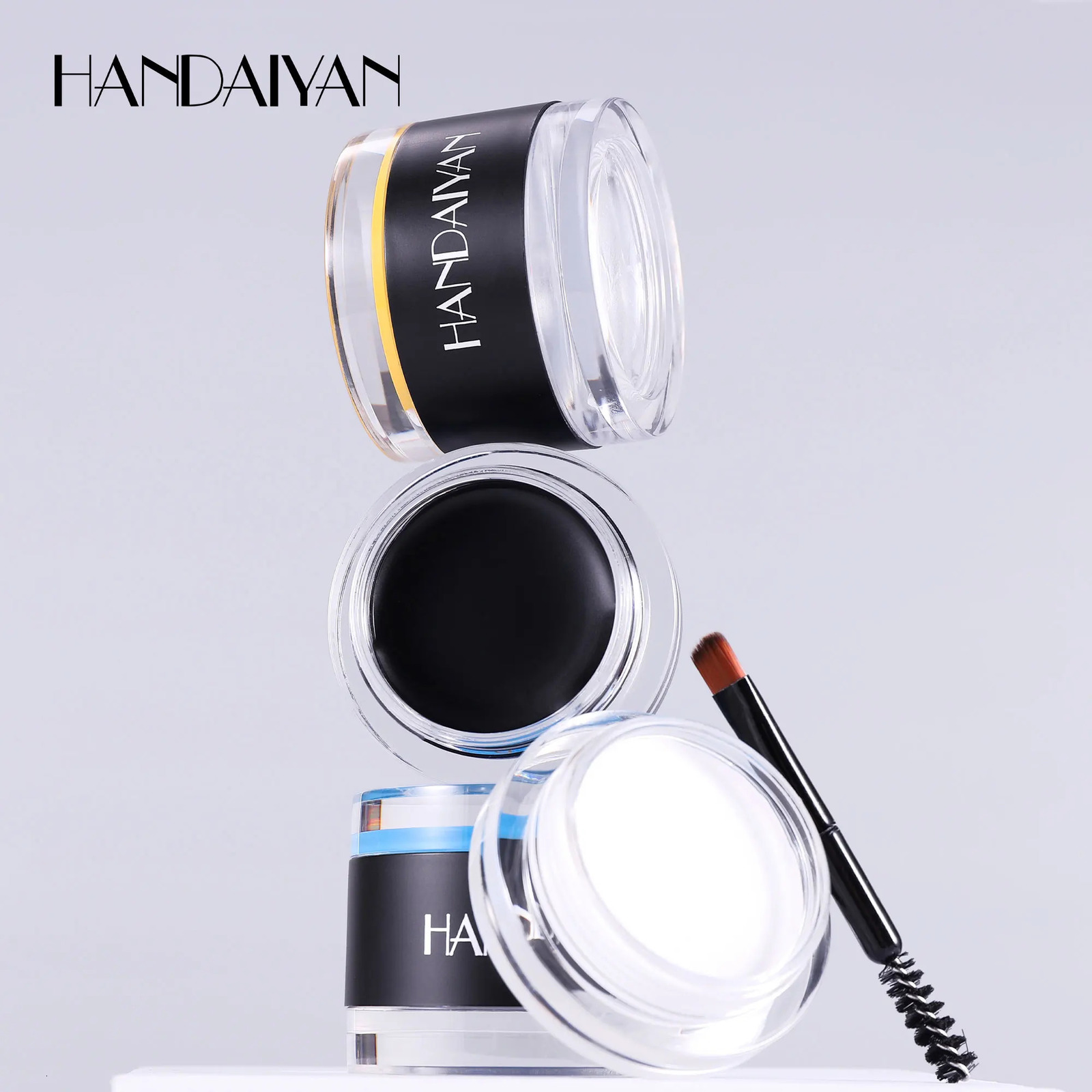 Waterproof eyebrow gel Eyebrow styling wax 2-in-1 makeup set 2 pieces double brow brush makeup long-lasting eyebrows 250515