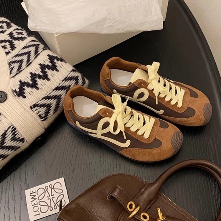 Free shipping Designer Women's Summer 2025 vintage color-blocking thick-soled German training shoes, versatile casual running sneakers