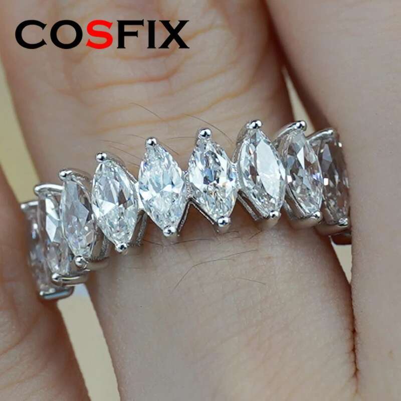 Masquise Cut Moissanite Rings For Women Emerald Heart Cut Women Full Moissanite Ring Luxury 2023 Womens Moissanite Ring Gift