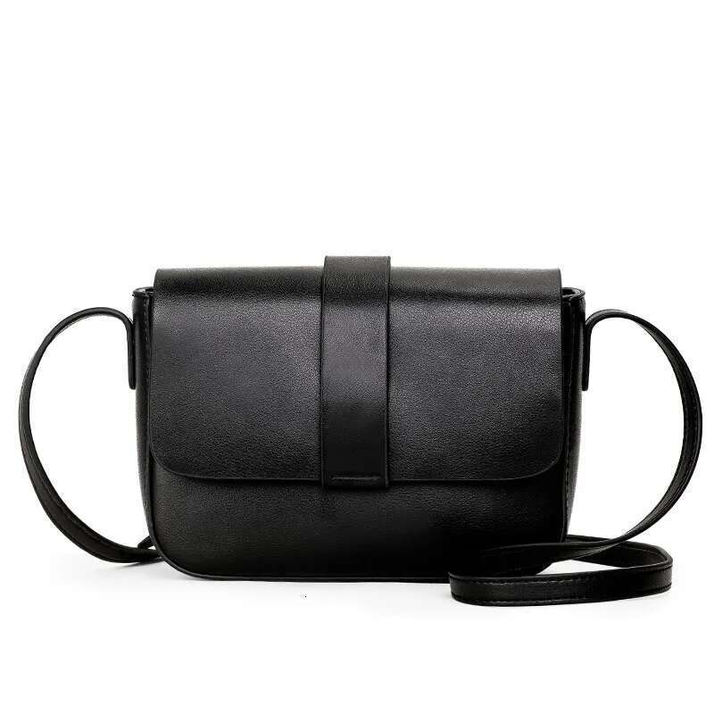 Simple Small Square Leather Women's Cross-Body Top Cowhide Solid Color Shoulder Bag, Messenger Bag