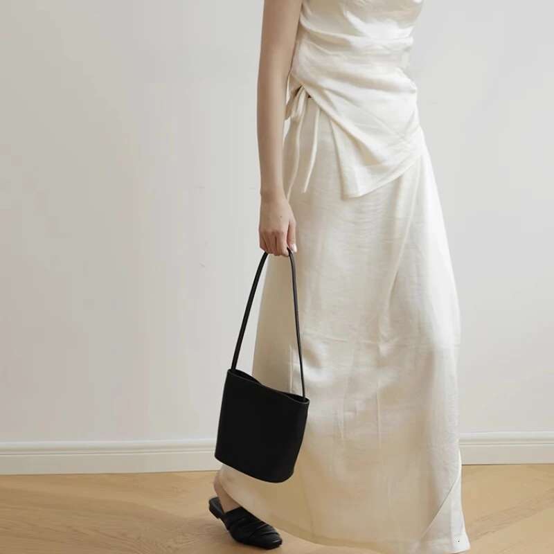 New Genuine Leather Shoulder Bucket Crossbody Bag