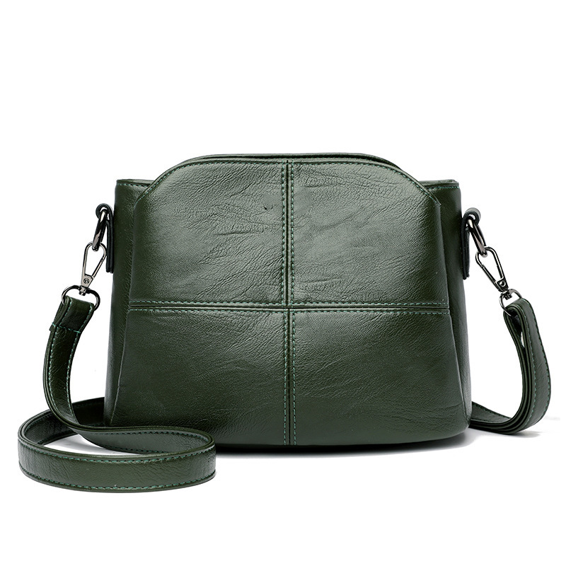 High quality brand high-quality soft leather fashion bucket 2025 new Korean version simple and atmospheric single shoulder crossbody bag casual free d