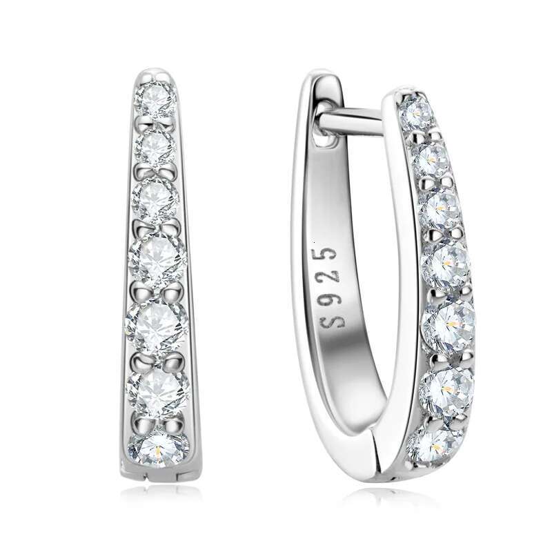 COSFIX Real D Color Moissanite Hoop Earrings 925 Sterling Silver Woman Fashion Jewelry 2022 Wedding Birthday Christmas Gift