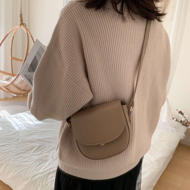 Women's Bags Designer Texture Small For Women 2019 Autumn/Winter New Korean Crossbody Saddle Fashionable French Minority Shoulder Bag