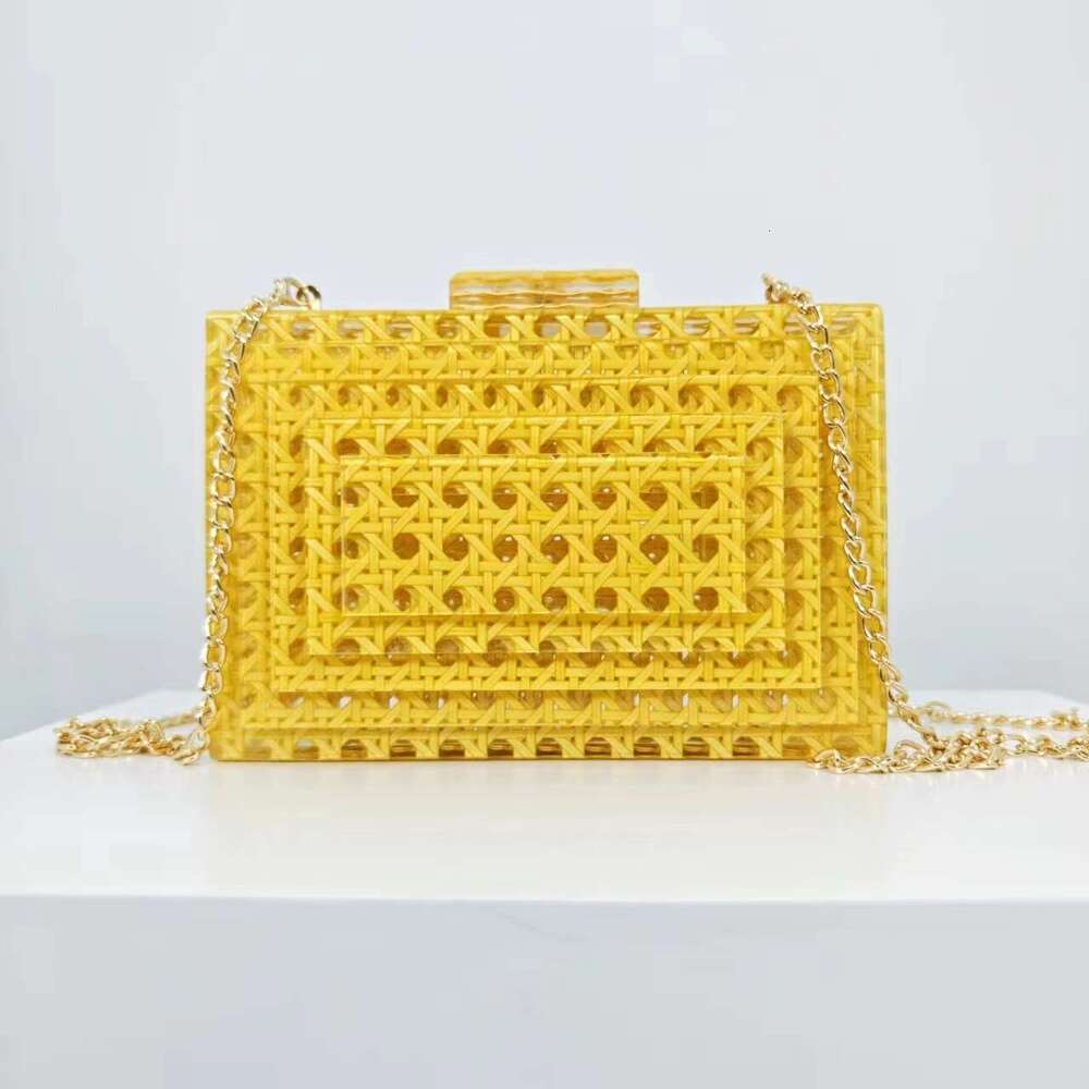 Hot selling new rattan acrylic dinner grab bag, single shoulder diagonal cross wedding fashionable women's bag