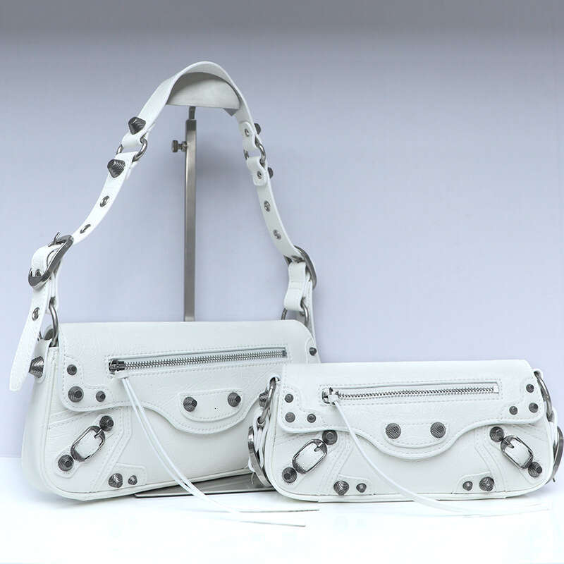 New Le Cagole Motorcycle Women s Light Luxury Heavy Industry Rivet Rod Leather Single Shoulder Underarm Bag