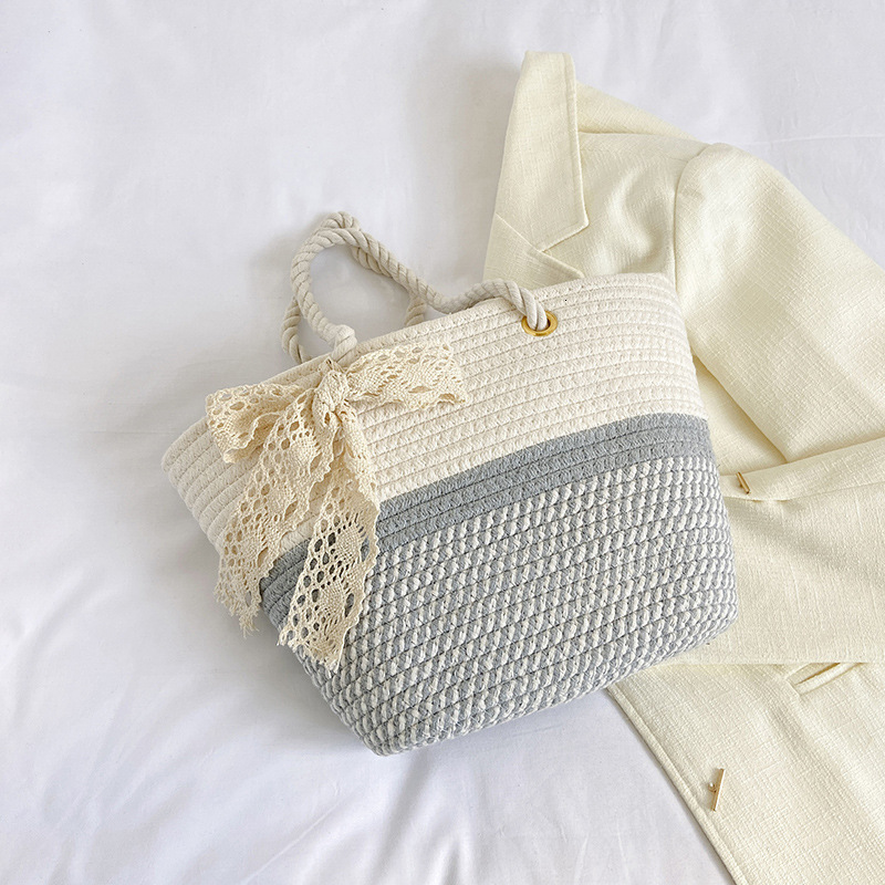 Free Delivery Designer Bag Weaving Large Capacity Fashionable Scarves Hands For Summer 2025 Gentle And Elegant Single Shoulder Underarm Stylish Tote 8
