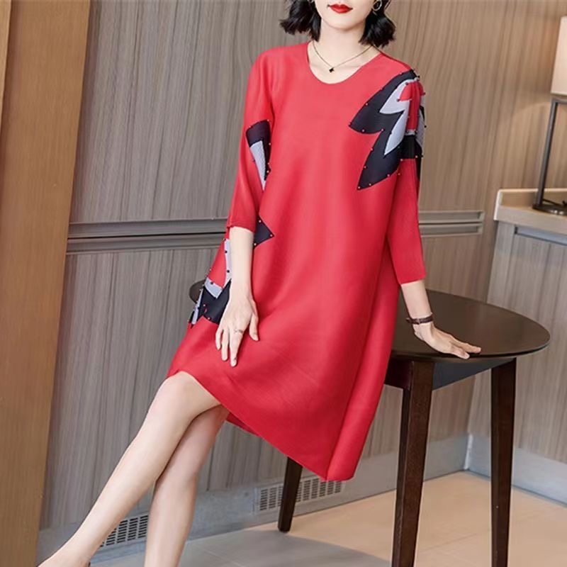 2025 plus size women's new style fat and thin front buttoned fashionable dress medium and long skirt D02386