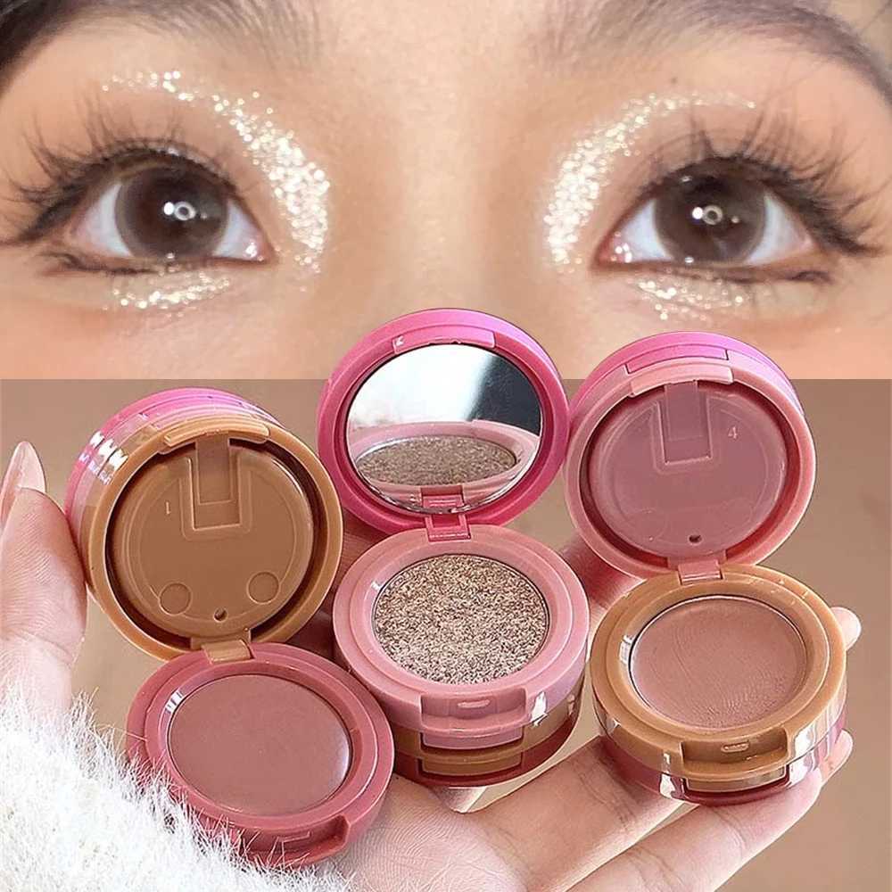 3 In 1 Matte Highlighter Eyeshadow Palette Pearly Blush Shiny Contouring Multifunctional Nature Lasting Face Makeup PaletteXJ250520