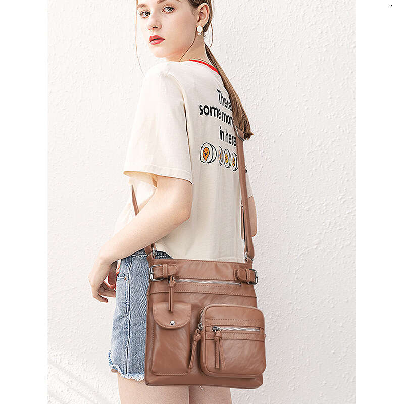 Bags, ladies' crossbody multifunctional small square European American fashionable niche PU shoulder bag, 2025 new style, unique and elegant temp