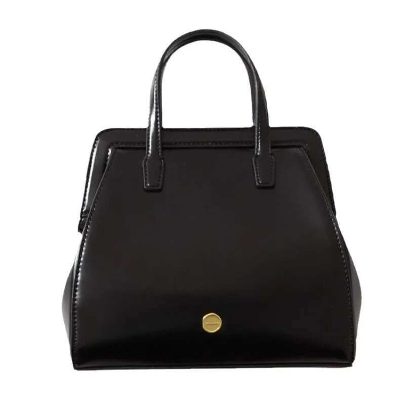 Vintage Clip Niche Black Backpack, Trendy Handbag