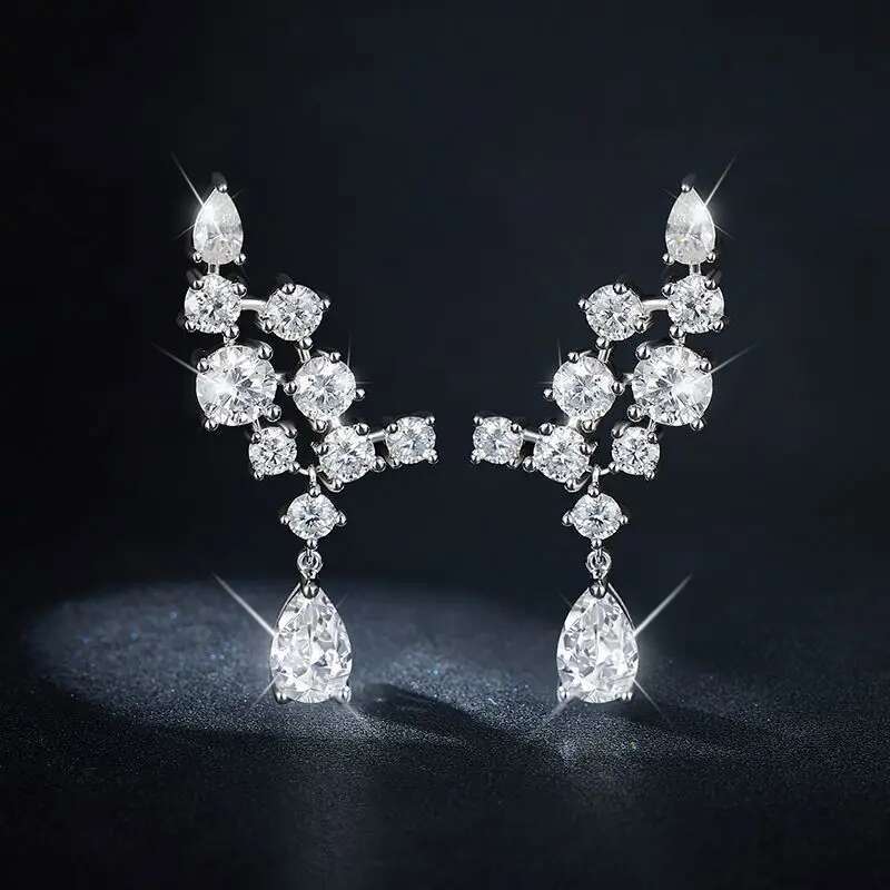 D Color PearMoissanite Stud Earrings For Women s925 Silver Women Moissanite Stud Earring Luxury Full Moissanite Earrings 2023