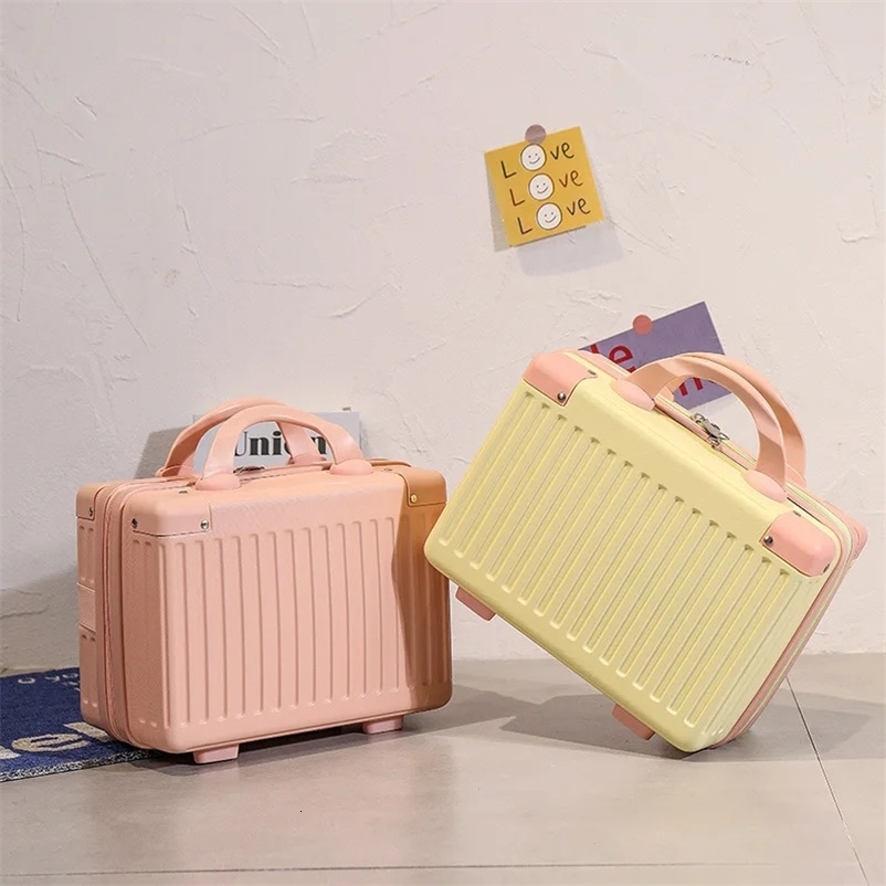 14-inch Makeup Cases Carry-on Hand Suitcase Cosmetic Bag Small Cabin Travel Mini Suitcase Storage Box Women 250519