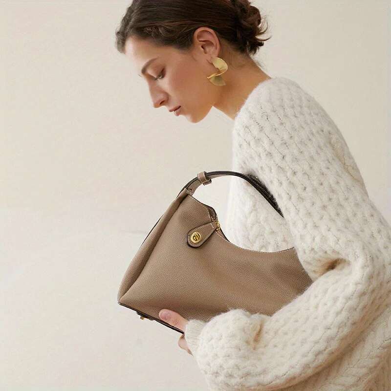 Women's Bags Designer Leather Handbag New Slung Commuter Shoulder Women's Fashion Underarm Atmosphere Lady Storage Mommy Bag