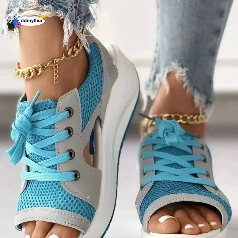 Fashion Women Sandals Summer New Lady Platform Chunky Comfortable Mesh Open Toe Casual Sports Ladies Shoes Plus Size 43 ddmythur