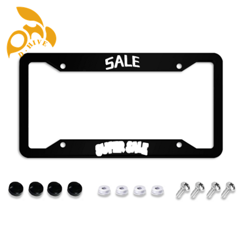 Free Shipping designer customized Exterior Accessories License Plate Frames Four holes printing black fashion