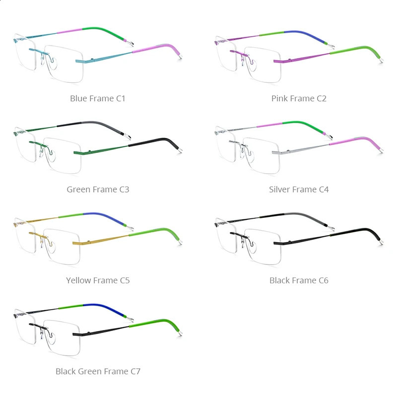 FONEX Glasses Frame Men n Rimless Square Eyeglasse Frameless UltralightWeight Japanese Eyewear 85900 250515