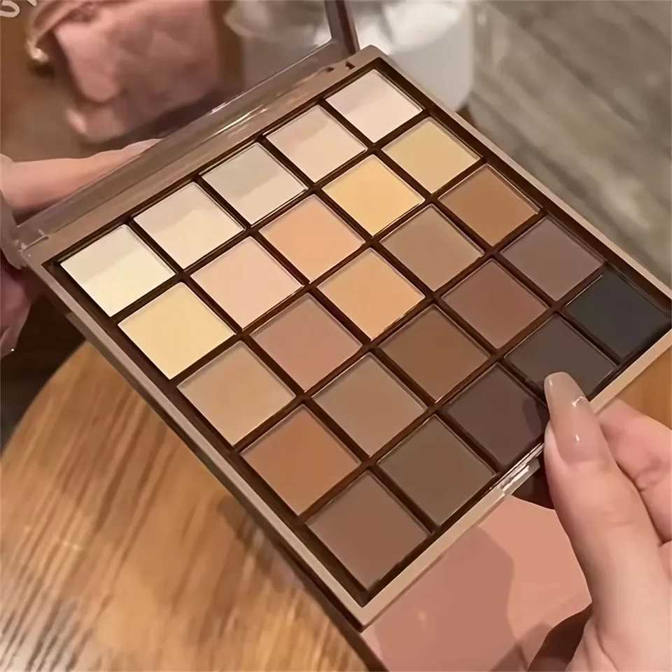 25 color eyeshadow palette - matte and shimmer high pigmy brown nude coffee chocolate student party daily stage makeupXJ250520