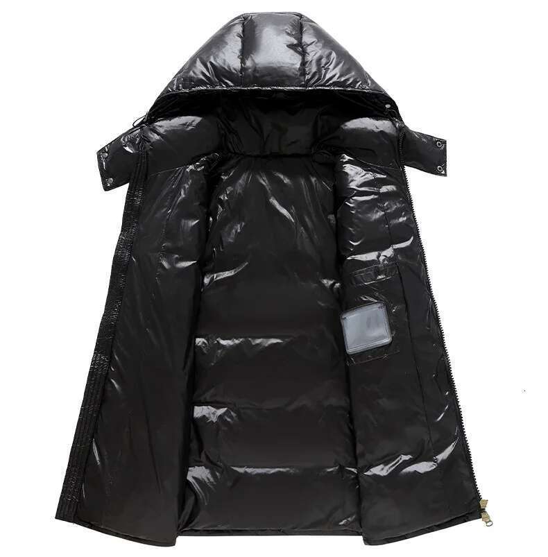 2024 New Winter Warm Jacket Men's Fashion Bright Short Coat Outdoor Light Waterproof White Duck Down Hooded Parka Men Designer