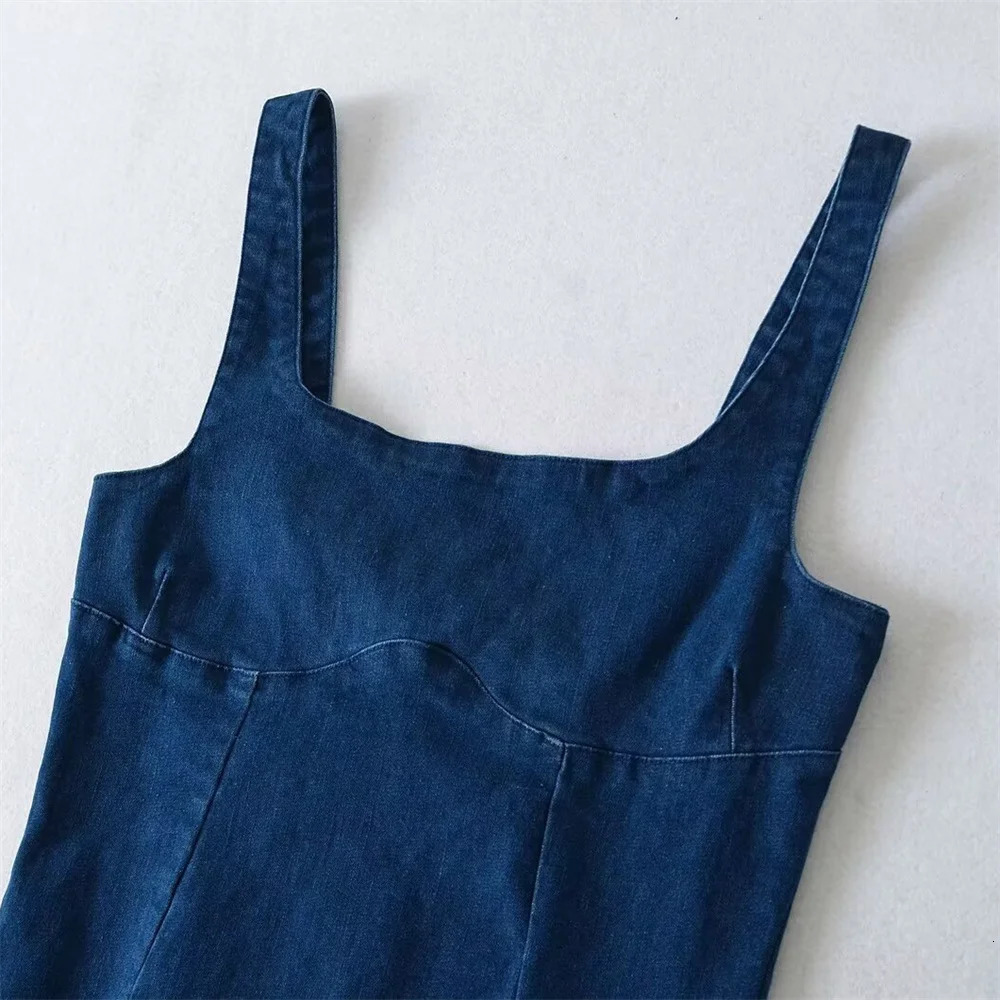 UNIZERA Womens Cowboy Bag Hip Tank Top Skirt Square Collar Zipper Decoration SpringSummer Product Casual Wear 250520