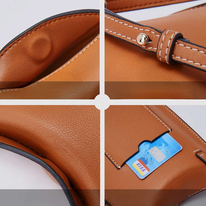 New Fashionable Mini Genuine Leather Women's Bag Single Shoulder Crossover Mobile Phone Bag For Women
