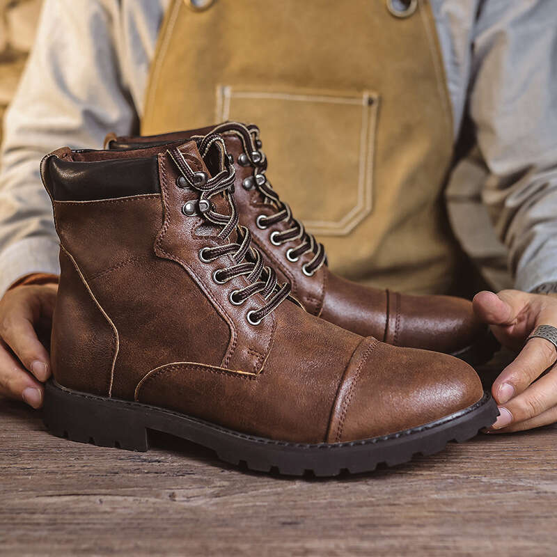 Martin and winter shoes autumn 2024 British high top boots men's