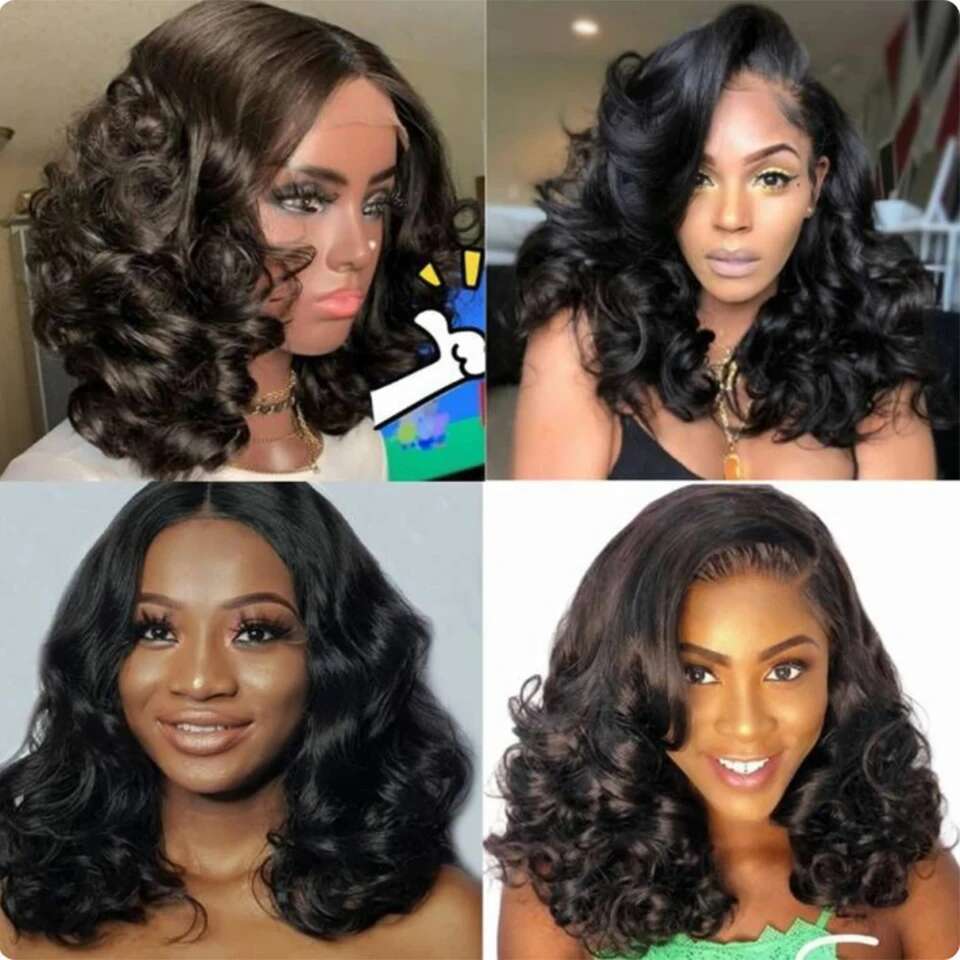 Spiral Curl 13x4 Lace Frontal Wigs Glueless Short Deep Bob Wig Bouncy Curly Loose Wave Remy Human Hair Natural