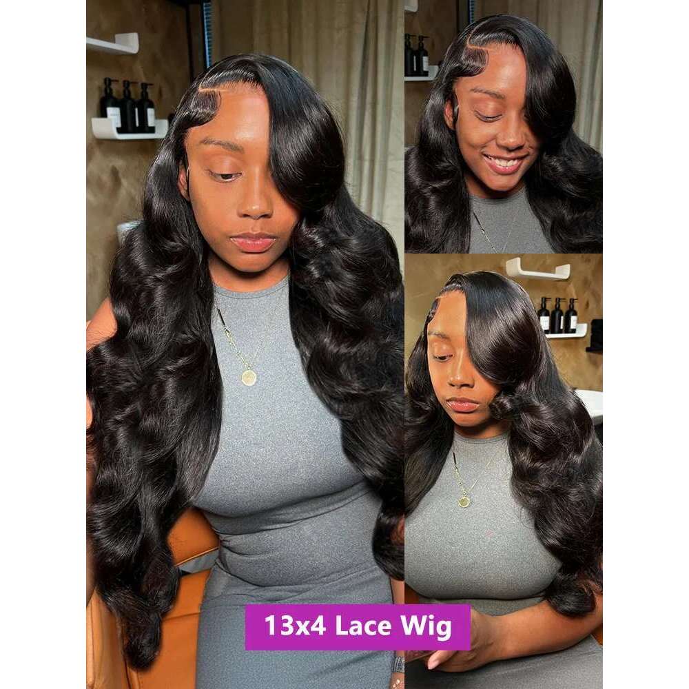 300 Density Body Wave Front 13x4 13x6 40 Inch 5x5 Closure Gluless Transparent Human Hair Lace Frontal Wig Sale
