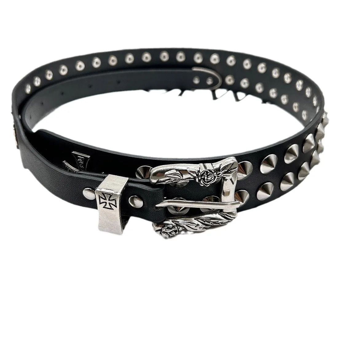 Retro Heavy Metal Rivets Men Womens Belt ERD Harley Locomotive Rock Punk Style Personality Belt Genuine Leather Jeans Belt 250519