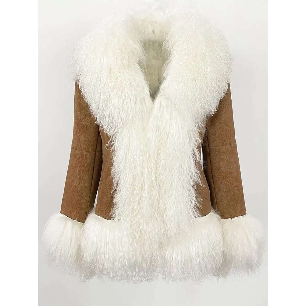 OFTBUY Thick Warm Fashion Overwear Lady 2025 New Winter Women Natural Mongolia Sheep Jacket Real Rabbit Fur Coat Female
