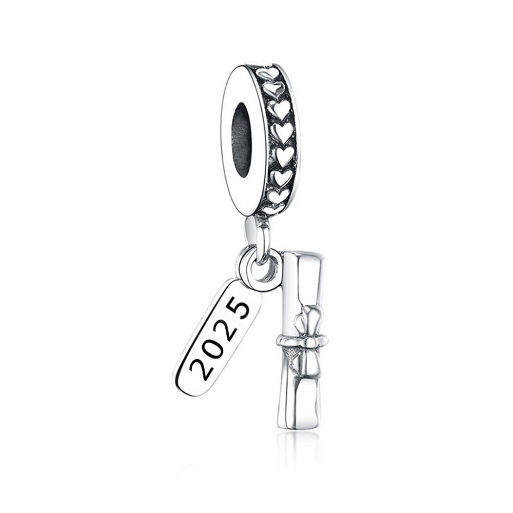 2025 New Original Desgin Graduation Season Series Charm Mortarboard, Scroll, Owl Beads Fit Pan Charms Bracelets Making Jewery Accessories Gift for Gra