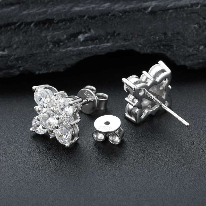 TUHE Unisex Classic Square Earrings Ice Out Silver 925 Moissanite Earrings For Women Jewelry Gift