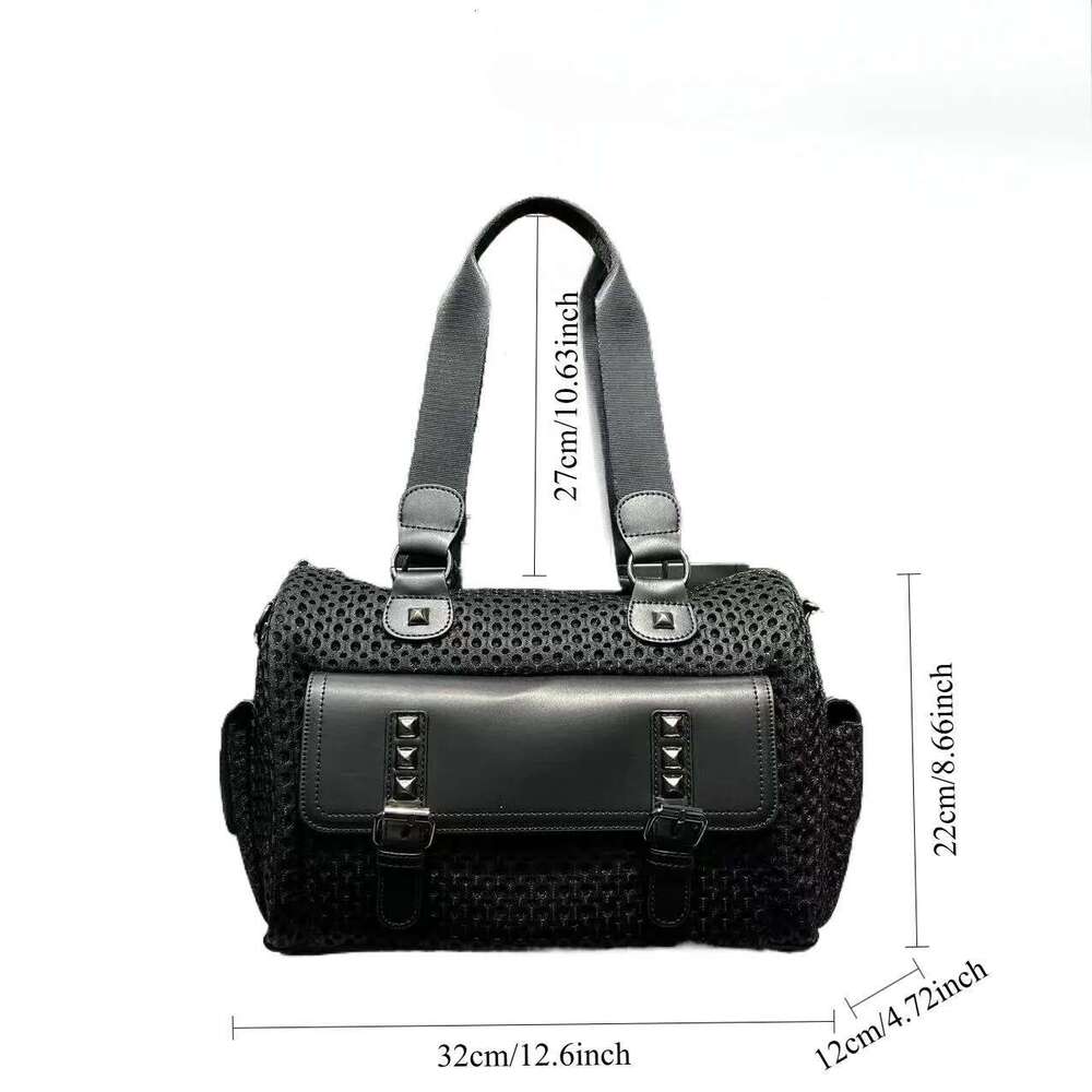 Ladies' Fashion Y2k Street Hot Girl Yansew Handbag Large Capacity Retro Splicing Punk Shoulder Bag