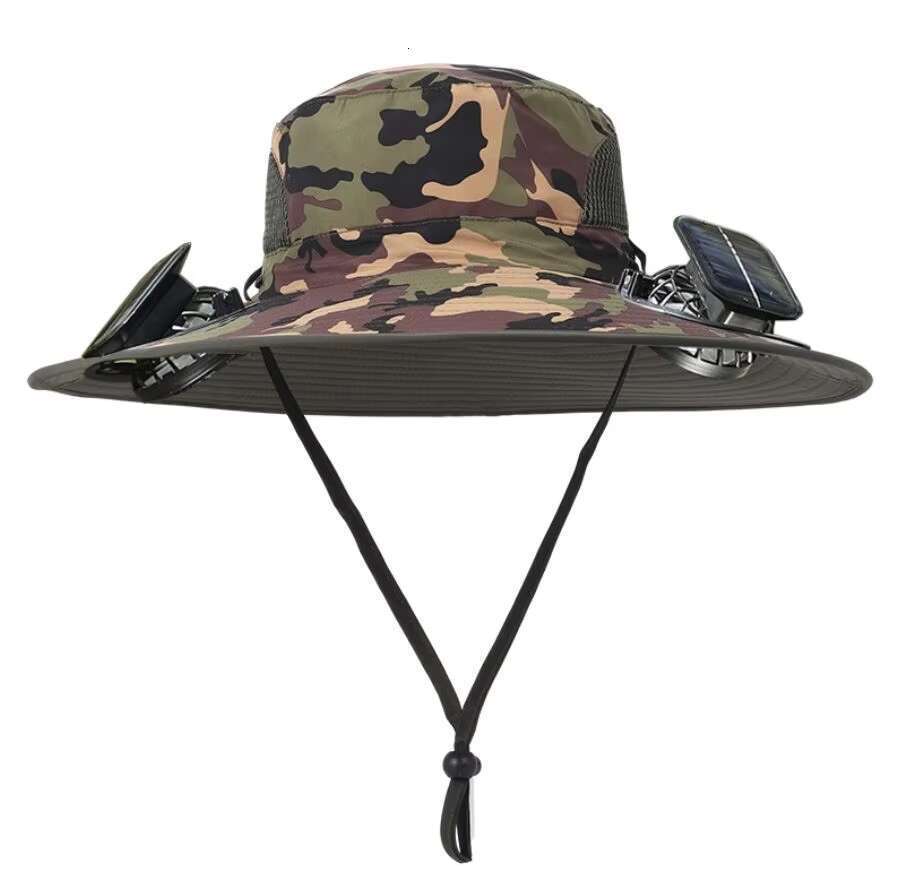 Detachable Solar Charging Fan Built in Wide Brimmed Summer Outdoor Sun Men Mountaineering Fishing Visor Hat
