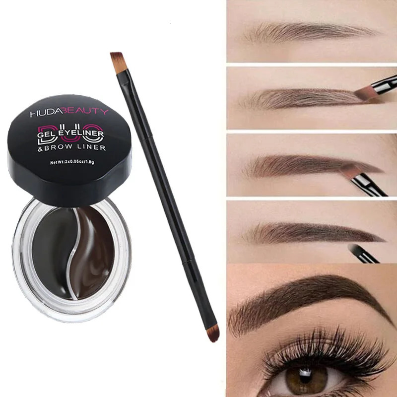 Two-color Long-lasting Super Waterproof Eyebrow Cream Sweat-proof Tinted Eye Brow Gel Brown High Pigmented Makeup Women Cosmetic 250515