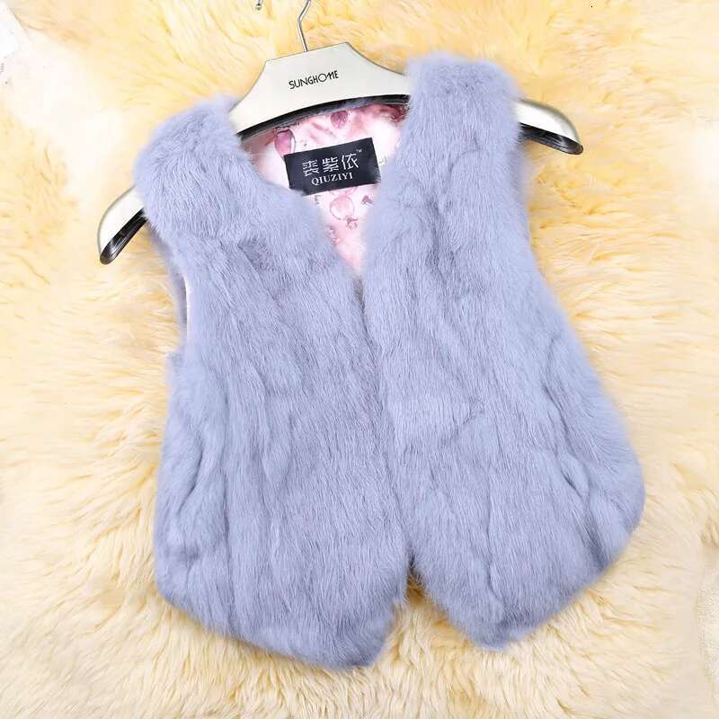 2025 Hot Sale Women Genuine Vest Fashion 100% Gilet Lady Real Rabbit Fur Short Sleeveless Coat Designer