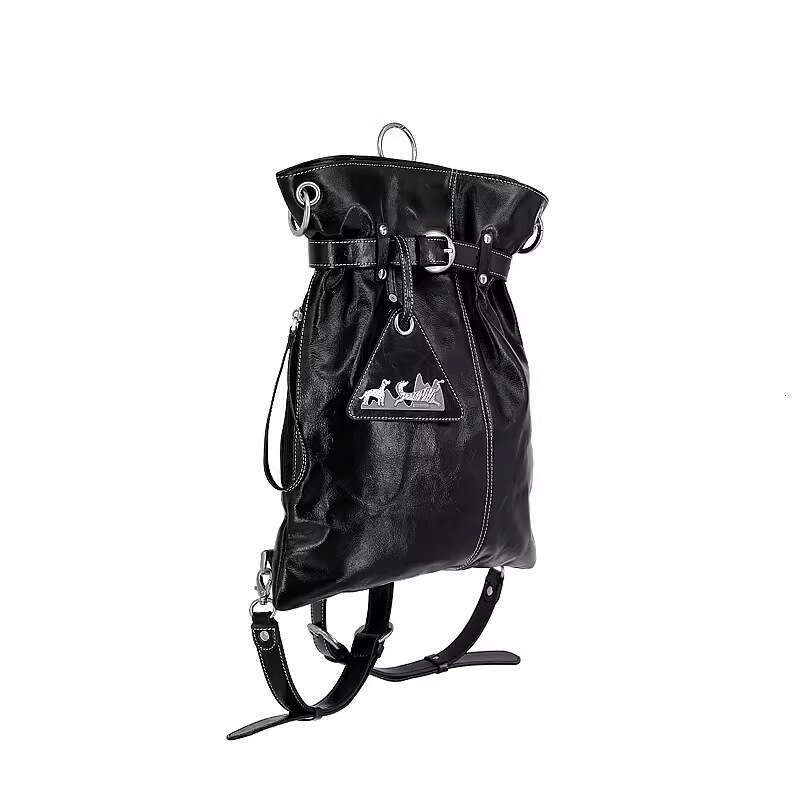 Women's bag designer new drawstring velvet patchwork backpack niche design shoulder bag, high-end fashion shoulder bag