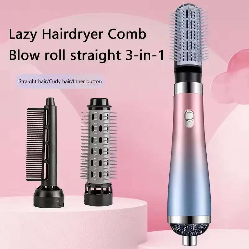 Tinsol professional iron 3 in 1 hot air comb curling straightener roller hair dryer brush
