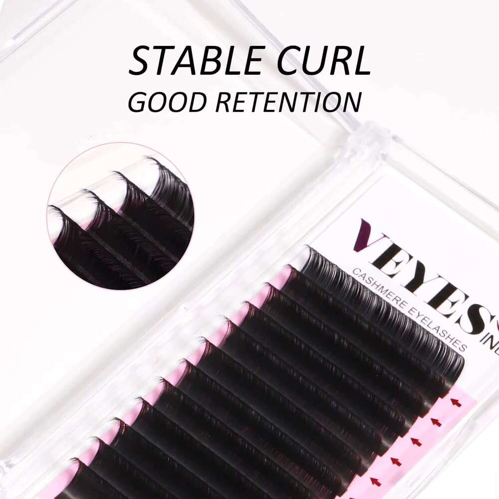 For Veyes Deep Dark Matte Black 0.03 0.05 0.07 Cashmere Volume Lash Tray 3D Natural Individual Extension Private Label