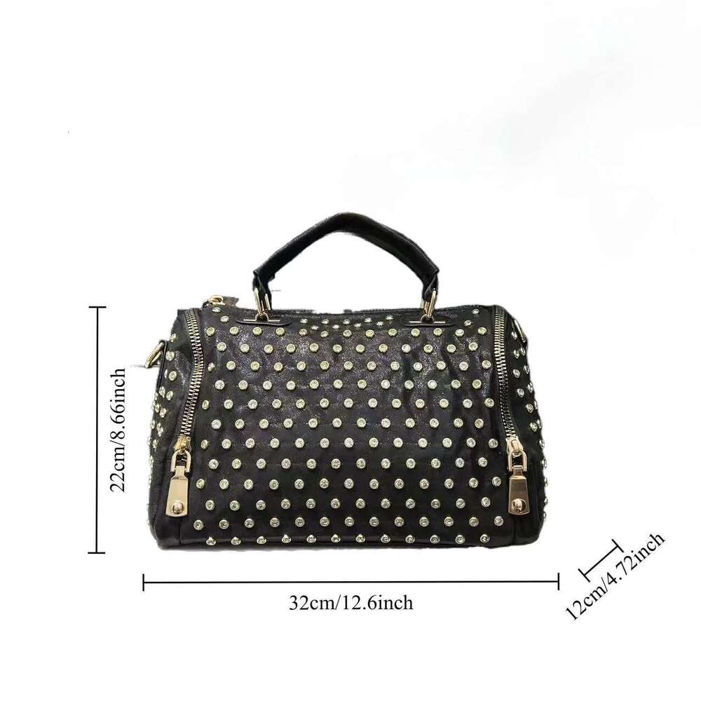 Ladies' Fashionable And Elegant Dia Jewelry Handbag, Large Capacity Retro Multi Zipper Personalized Shoulder Bag