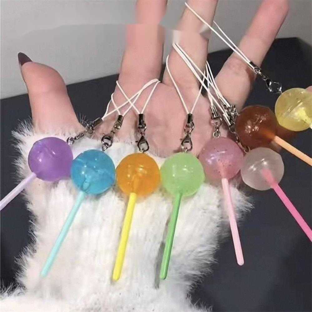 Playful Simulation Lollipop Mobile Phone Rope With Contrasting Colors Dopamine Keychain Creative GuBen Chain Instagram Style Backpack Pendant