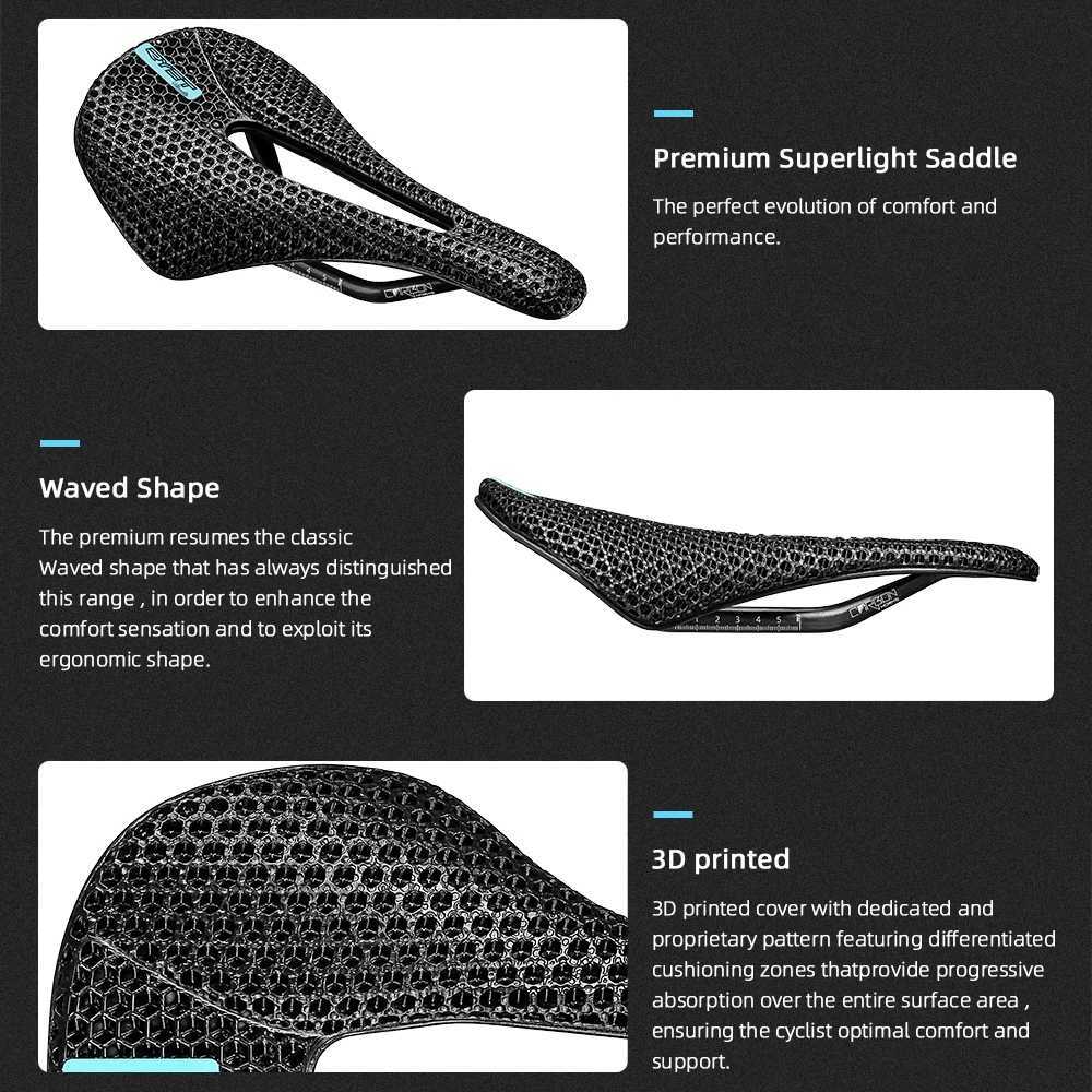 RYET 3D Bike Carbon Saddle 140mm 143mm Super Light Road Racing 3D/EVA Saddles Bicycle Cushion Cycling Seating Part R250520