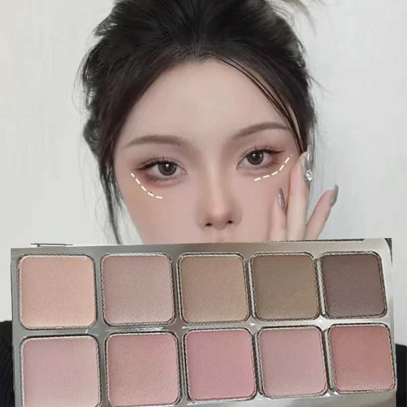 Cool Tone Eye Shadow Low Saturation Matte Eyeshadow Palette Nude Pure Colol Eye Pigment Korean 12 Colors Makeup ProductsXJ250520