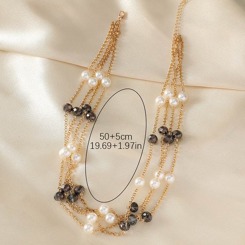 New pearl for women a niche design temperament, crystal necklace with personality and versatile accessories