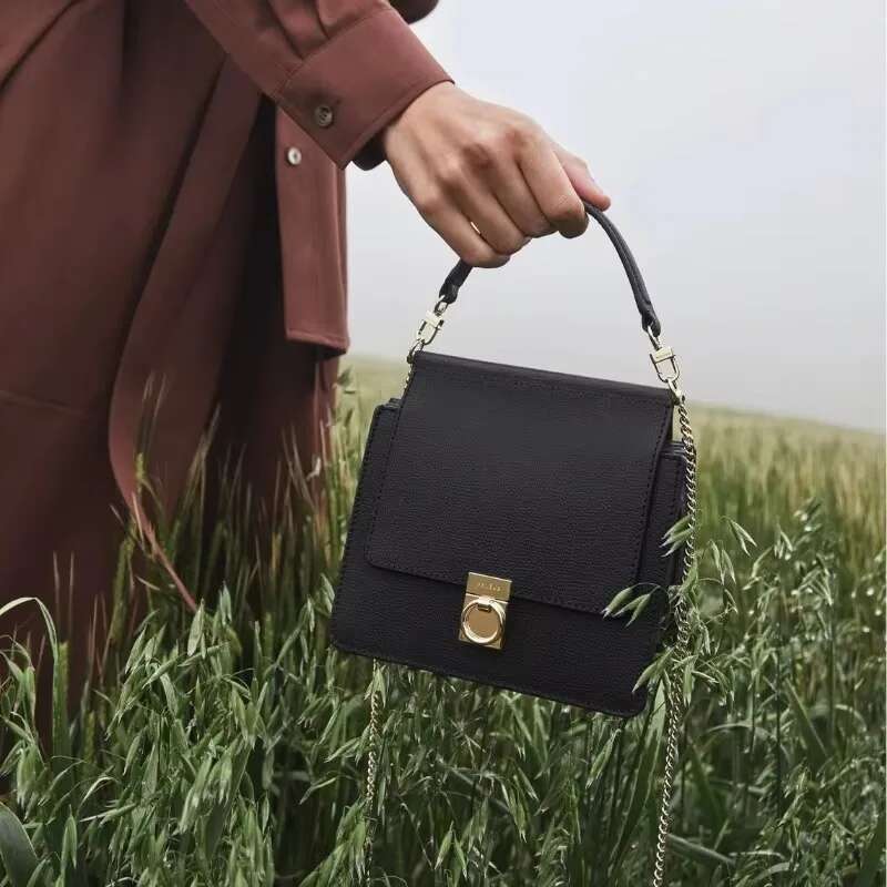 Designer Shoulder Women High Quality Textured Leather Elegant Crossbody Bag Trend Exquisite Gold-plated Clasp Handbag
