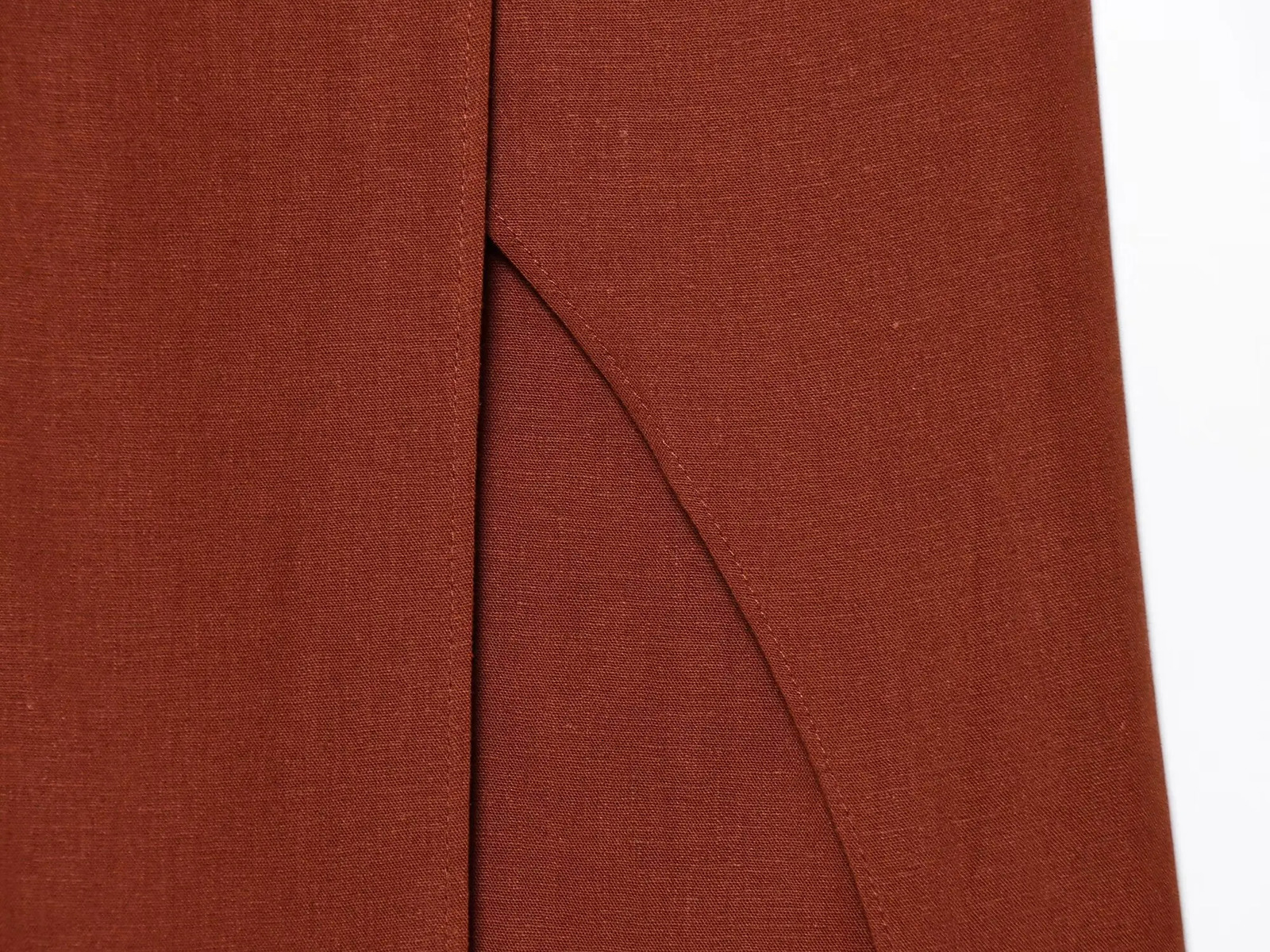 European and American style summer linen blended Vneck sleeveless backless slit dress 250520