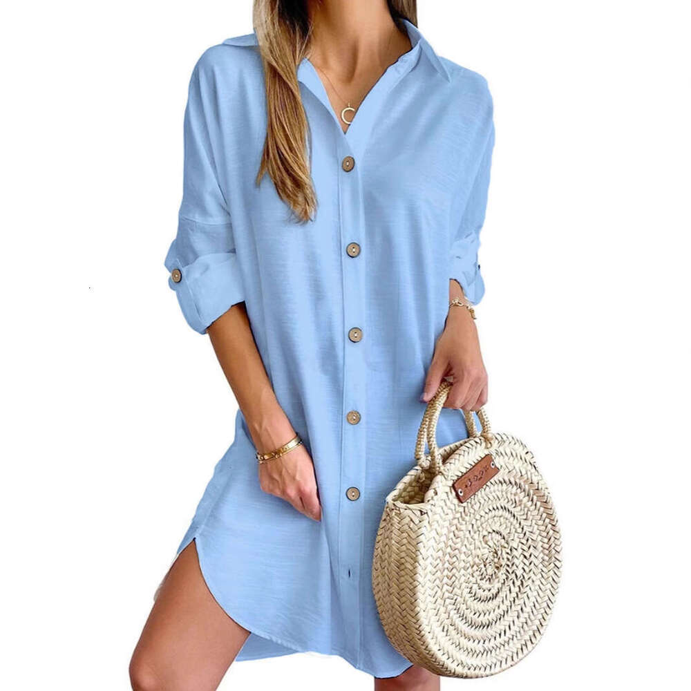 Dress Designer Bodycon Dresses for Women Goth Party Dresses for Women 2025 Autumn Casual Long Sleeved Lapel Button Up Shirt Dress for Women