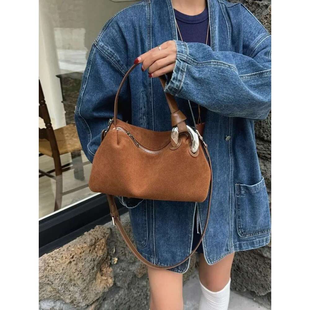 Frosted Suede Tote Bolsos Mujer New Commuter Hand Bag Niche Design Sac Femme Crossbady Shoulder Bags Advanced Sense Bolso