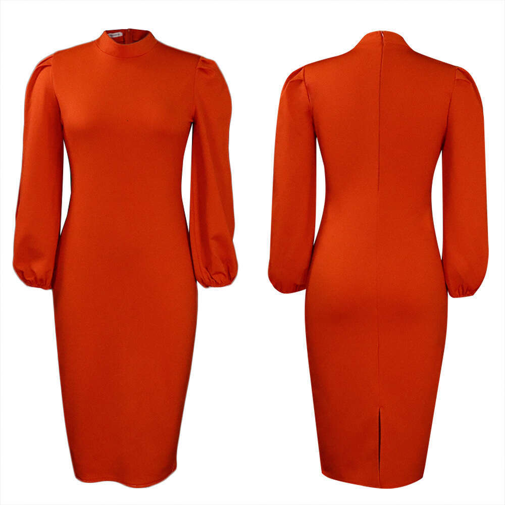 Women's Wear Autumn/Winter New Women's Solid Color Temperament Tongle Fashion Large Dress